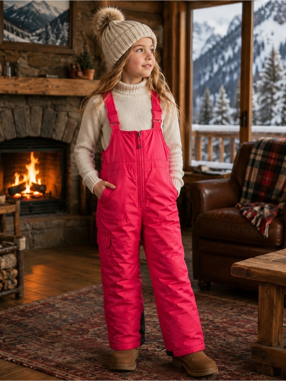 London Fog Girls Ski bib Overalls Coverhalls Hot Pink Size L Insulated Snowboard